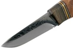 Autine Puukko, Stainless Damascus, Brown RH Sheath -Chic Knife Store AT PUUKO DAM 03 autine