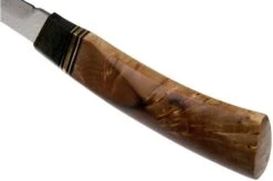 Autine Puukko, Stainless Damascus, Brown RH Sheath -Chic Knife Store AT PUUKO DAM 04 autine