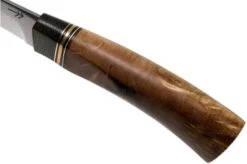 Autine Puukko, Stainless Damascus, Brown RH Sheath -Chic Knife Store AT PUUKO DAM 05 autine