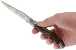 Laguiole En Aubrac 12cm Double Plates, Walnut Burl Hand-filed, L0712LYI-FSB1 -Chic Knife Store AUL0712LYI FSB1 07 laguiole en aubrac aul0712lyi fsb1 07