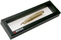 Böker Manufaktur Damascus Horn Straight Razor 140524DAM -Chic Knife Store BO140524DAM 07 boker