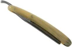 Böker Manufaktur Damascus Horn Straight Razor 140623DAM -Chic Knife Store BO140623DAM 06 boker