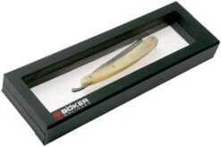 Böker Manufaktur Damascus Horn Straight Razor 140623DAM -Chic Knife Store BO140623DAM 07 boker