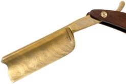 Böker Manufaktur Master Cutter Damascus Gold, Desert Ironwood 140801DAM Straight Razor -Chic Knife Store BO140801DAM 03 boker