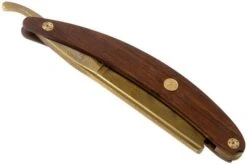 Böker Manufaktur Master Cutter Damascus Gold, Desert Ironwood 140801DAM Straight Razor -Chic Knife Store BO140801DAM 04 boker