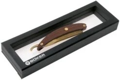 Böker Manufaktur Master Cutter Damascus Gold, Desert Ironwood 140801DAM Straight Razor -Chic Knife Store BO140801DAM 06 boker