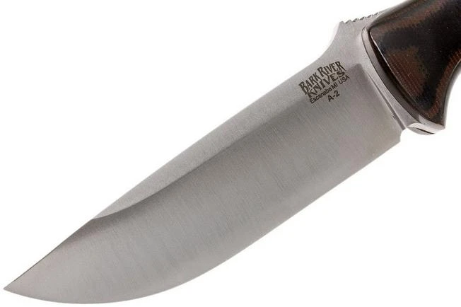 Bark River Bravo 1 A2, Black Green Camo Canvas Micarta, Brown Sheath 5 Bark River Bravo 1 A2, Black Green Camo Canvas Micarta, Brown Sheath - Image 3