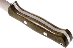 Bark River Bravo 1 A2 Rampless, Green Canvas Micarta, Brown Sheath -Chic Knife Store BRK07 111GNC RS 04 bark river brk07 111gnc rs 04
