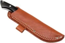 Bark River Sahara Hunter A2, Black Linen Micarta, Brown Sheath -Chic Knife Store BRK12 115BRKL 07 bark river brk12 115brkl 07