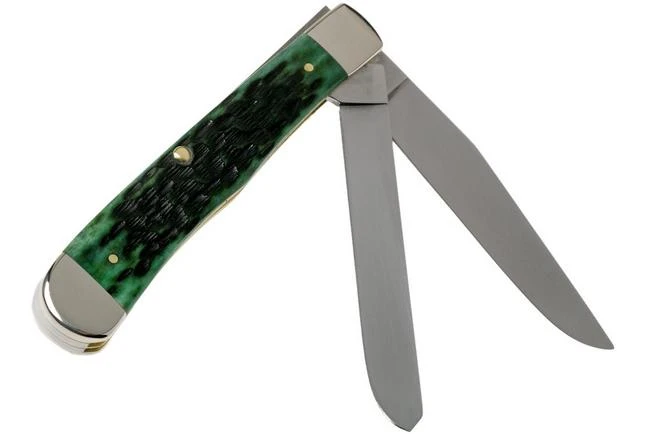 Case Trapper Pocket Worn Bermuda Green Bone, Peach Seed Jig, 09720, 6254 SS Pocket Knife 4 Case Trapper Pocket Worn Bermuda Green Bone, Peach Seed Jig, 09720, 6254 SS Pocket Knife - Image 2