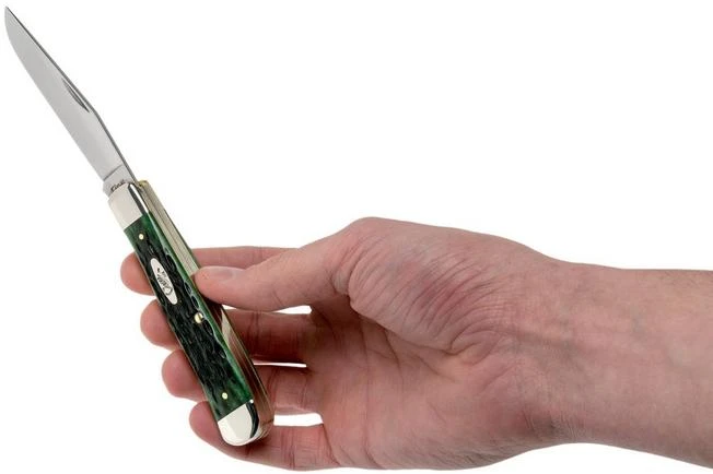 Case Trapper Pocket Worn Bermuda Green Bone, Peach Seed Jig, 09720, 6254 SS Pocket Knife 7 Case Trapper Pocket Worn Bermuda Green Bone, Peach Seed Jig, 09720, 6254 SS Pocket Knife - Image 5