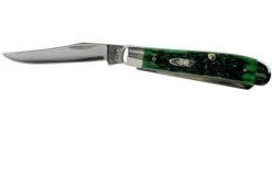 Case Mini Trapper Pocket Worn Bermuda Green Bone, Peach Seed Jig, 09772, 6207 SS Pocket Knife -Chic Knife Store CE09772 03 case