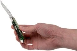 Case Mini Trapper Pocket Worn Bermuda Green Bone, Peach Seed Jig, 09772, 6207 SS Pocket Knife -Chic Knife Store CE09772 05 case