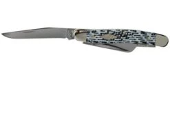 Case Medium Stockman White & Black Carbon Fibre-G10 Weave Smooth, 38923, 10318 SS Pocket Knife -Chic Knife Store CE38923 03 case