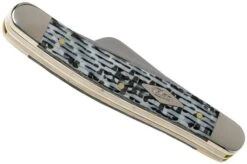 Case Medium Stockman White & Black Carbon Fibre-G10 Weave Smooth, 38923, 10318 SS Pocket Knife -Chic Knife Store CE38923 04 case