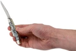 Case Medium Stockman White & Black Carbon Fibre-G10 Weave Smooth, 38923, 10318 SS Pocket Knife -Chic Knife Store CE38923 05 case