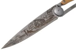 Deejo Tattoo 37g, Olive Wood, Van Life, 1CB000070 Pocket Knife -Chic Knife Store DJ1CB000070 03 deejo