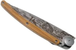 Deejo Tattoo 37g, Olive Wood, Van Life, 1CB000070 Pocket Knife -Chic Knife Store DJ1CB000070 04 deejo