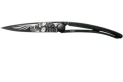 Deejo Tattoo Black 37g, Ebony Wood, Latino Skull 1GB106 Pocket Knife