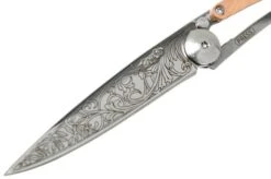 Deejo Tattoo 27g, Juniper Wood, Art Nouveau 9AB023 Pocket Knife -Chic Knife Store DJ9AB023 03 deejo