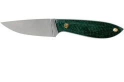 Brisa Bobtail 80 Green Micarta Handle, 12C27, Leather Sheath 9958