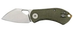 GiantMouse ACE Nibbler Green Canvas Micarta, 20CV Pocket Knife, Ansø And Voxnaes Design