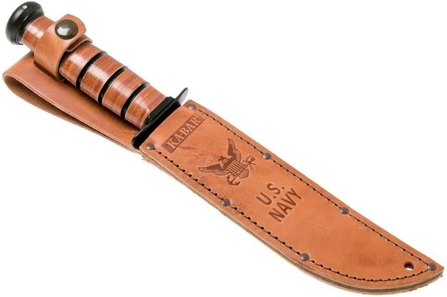 KA-BAR U.S. Navy Knife 1225 Fixed Knife, Leather Sheath 9 KA-BAR U.S. Navy Knife 1225 Fixed Knife, Leather Sheath - Image 7