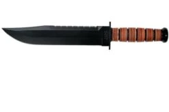 KA-BAR Big Brother 2217 Partially Serrated, Fixed Knife, Leather Sheath