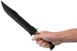 KA-BAR Big Brother 2217 Partially Serrated, Fixed Knife, Leather Sheath -Chic Knife Store KA2217 06 ka bar