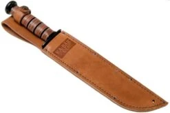 KA-BAR Big Brother 2217 Partially Serrated, Fixed Knife, Leather Sheath -Chic Knife Store KA2217 07 ka bar