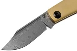 Kansept Wedge K2026BB1 Damascus, Brass Pocket Knife, Nick Swan Design -Chic Knife Store KSK2026BB1 03 kansept
