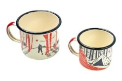 Knivesandtools Enamel Set E-SET-02, Mugs 8 Cm & 10 Cm, Enamel Mugs -Chic Knife Store KT E SET 02 04 kato