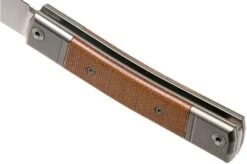 LionSteel BestMan BM1 CVN Natural Canvas Micarta Slipjoint Pocket Knife -Chic Knife Store LI BM1 CVN 05 lionsteel