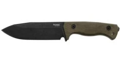 Lionsteel T6 Old Black, Green Canvas Micarta T6B-CVG Fixed Knife
