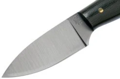 LT Wright Patriot, A2, Polished Black Micarta, Blue Liners, Leather Sheath, Outdoor Knife -Chic Knife Store LT PAT BM BL POL LS 03 lt wright