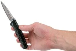 Mcusta MC-161D Fusion, Black, Handle/blade: Black Aluminium And Damascus -Chic Knife Store MC161D 08 mcusta v201909