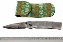 Mcusta MC-33D Shinra Take Folding Knife, Handle/blade: Damascus And Damascus -Chic Knife Store MC33D 09 mcusta take damast mc33d d7