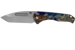Medford Praetorian Slim, S35VN Tumbled Tanto, Faced & Flamed Silver Handles Pocket Knife