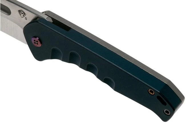 Medford Swift Framelock, S35VN Tumbled Drop Point, Alu Blue Handles, Flamed HW Pocket Knife 9 Medford Swift Framelock, S35VN Tumbled Drop Point, Alu Blue Handles, Flamed HW Pocket Knife - Image 7