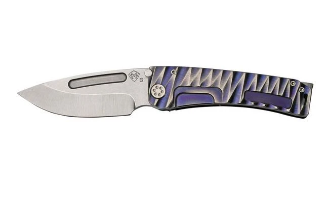 Medford Marauder-H S35VN, Tumbled Drop Point Blade, Violet Lightning Handle, Satin Hardware Pocket Knife 3 Medford Marauder-H S35VN, Tumbled Drop Point Blade, Violet Lightning Handle, Satin Hardware Pocket Knife