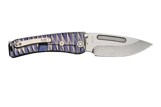 Medford Marauder-H S35VN, Tumbled Drop Point Blade, Violet Lightning Handle, Satin Hardware Pocket Knife 4 Medford Marauder-H S35VN, Tumbled Drop Point Blade, Violet Lightning Handle, Satin Hardware Pocket Knife - Image 2