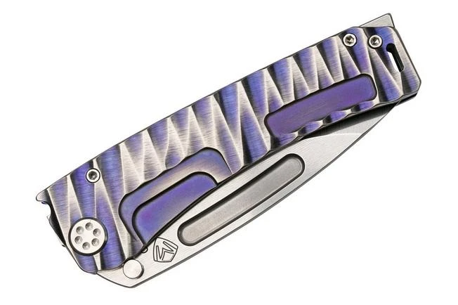 Medford Marauder-H S35VN, Tumbled Drop Point Blade, Violet Lightning Handle, Satin Hardware Pocket Knife 7 Medford Marauder-H S35VN, Tumbled Drop Point Blade, Violet Lightning Handle, Satin Hardware Pocket Knife - Image 5