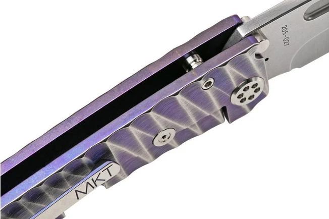 Medford Marauder-H S35VN, Tumbled Drop Point Blade, Violet Lightning Handle, Satin Hardware Pocket Knife 9 Medford Marauder-H S35VN, Tumbled Drop Point Blade, Violet Lightning Handle, Satin Hardware Pocket Knife - Image 7