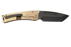 Medford Marauder H S35VN Black PVD Tanto Blade, Titanium Bronze Faced Flat Handle, Bronze Hardware, Pocket Knife -Chic Knife Store MF 23 MH 01 02 medford