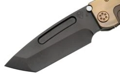 Medford Marauder H S35VN Black PVD Tanto Blade, Titanium Bronze Faced Flat Handle, Bronze Hardware, Pocket Knife -Chic Knife Store MF 23 MH 01 03 medford
