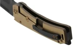 Medford Marauder H S35VN Black PVD Tanto Blade, Titanium Bronze Faced Flat Handle, Bronze Hardware, Pocket Knife -Chic Knife Store MF 23 MH 01 04 medford