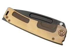 Medford Marauder H S35VN Black PVD Tanto Blade, Titanium Bronze Faced Flat Handle, Bronze Hardware, Pocket Knife -Chic Knife Store MF 23 MH 01 06 medford