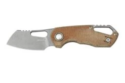 MKM Isonzo FX03M-2NC Cleaver M390, Natural Canvas Micarta Pocket Knife, Jesper Voxnaes Design