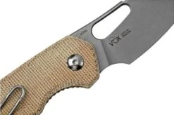 MKM Isonzo FX03M-2NC Cleaver M390, Natural Canvas Micarta Pocket Knife, Jesper Voxnaes Design -Chic Knife Store MMK FX03M 2NC 05 mkm
