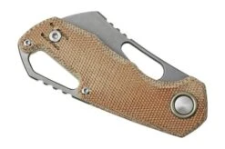 MKM Isonzo FX03M-2NC Cleaver M390, Natural Canvas Micarta Pocket Knife, Jesper Voxnaes Design -Chic Knife Store MMK FX03M 2NC 06 mkm